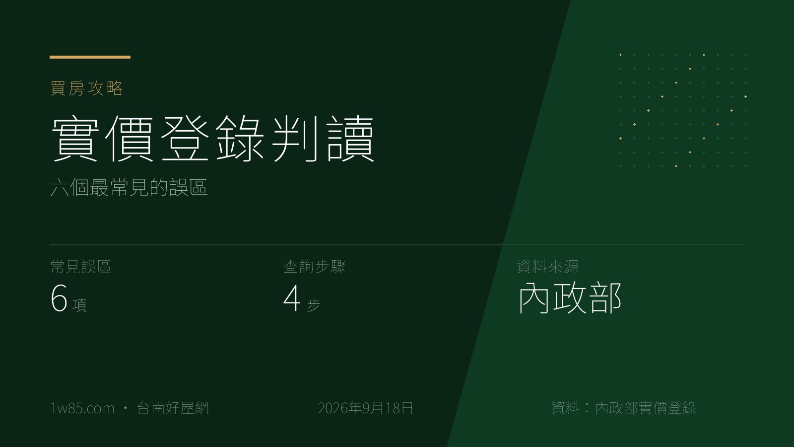 實價登錄判讀 — 六個最常見的誤區