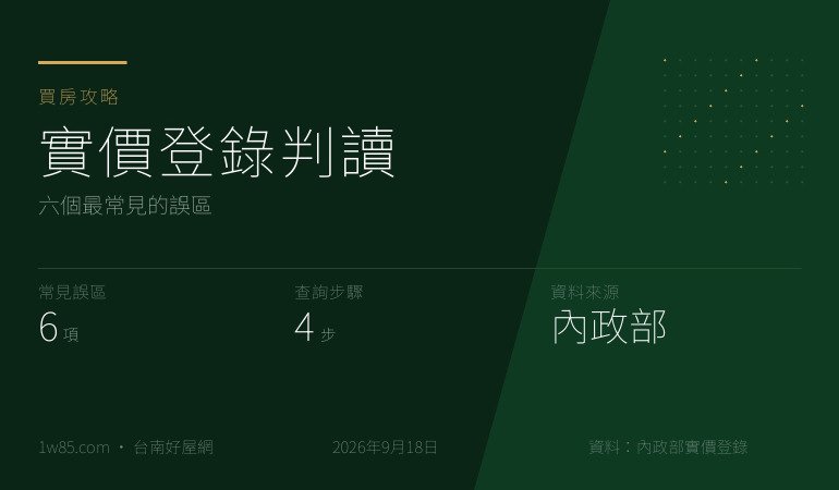實價登錄判讀 — 六個最常見的誤區